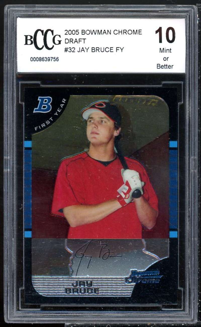 Jay Bruce Rookie Card 2005 Bowman Chrome Draft #32 BGS BCCG 10 Image 1