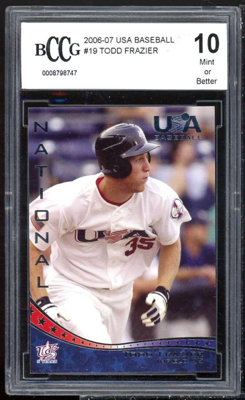 Todd Frazier Rookie Card 2006-07 USA Baseball #19 BGS BCCG 10 Image 1