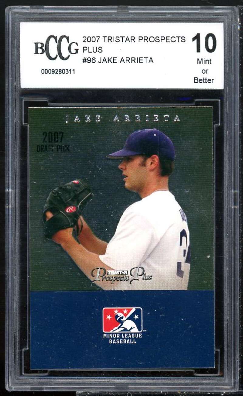 Jake Arrieta Rookie Card 2007 Tristar Prospects Plus #96 BGS BCCG 10 Image 1