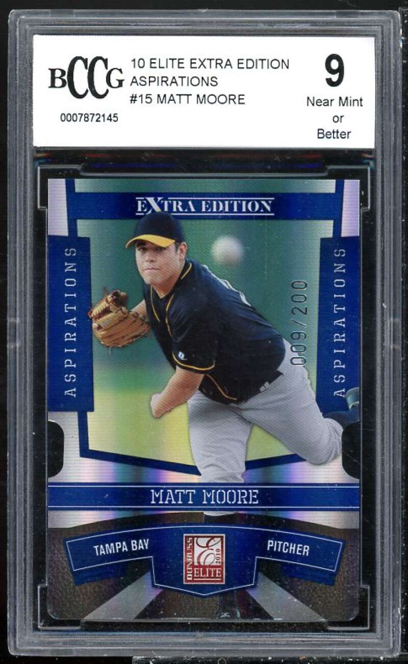 Matt Moore Rookie Card 2010 Elite Extra Edition Aspirations #15 BGS BCCG 9 Image 1