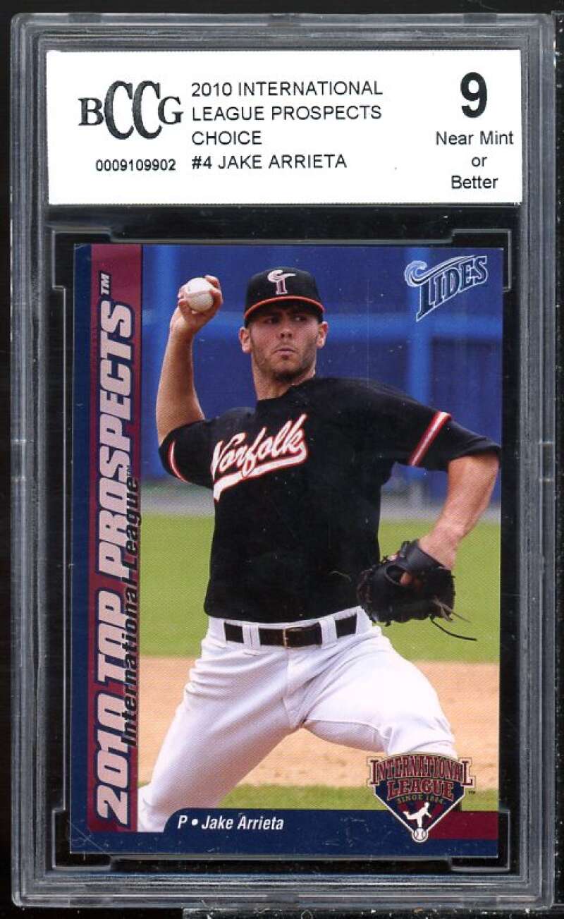 Jake Arrieta Rookie 2010 International League Prospects Choice #4 BGS BCCG 10 Image 1