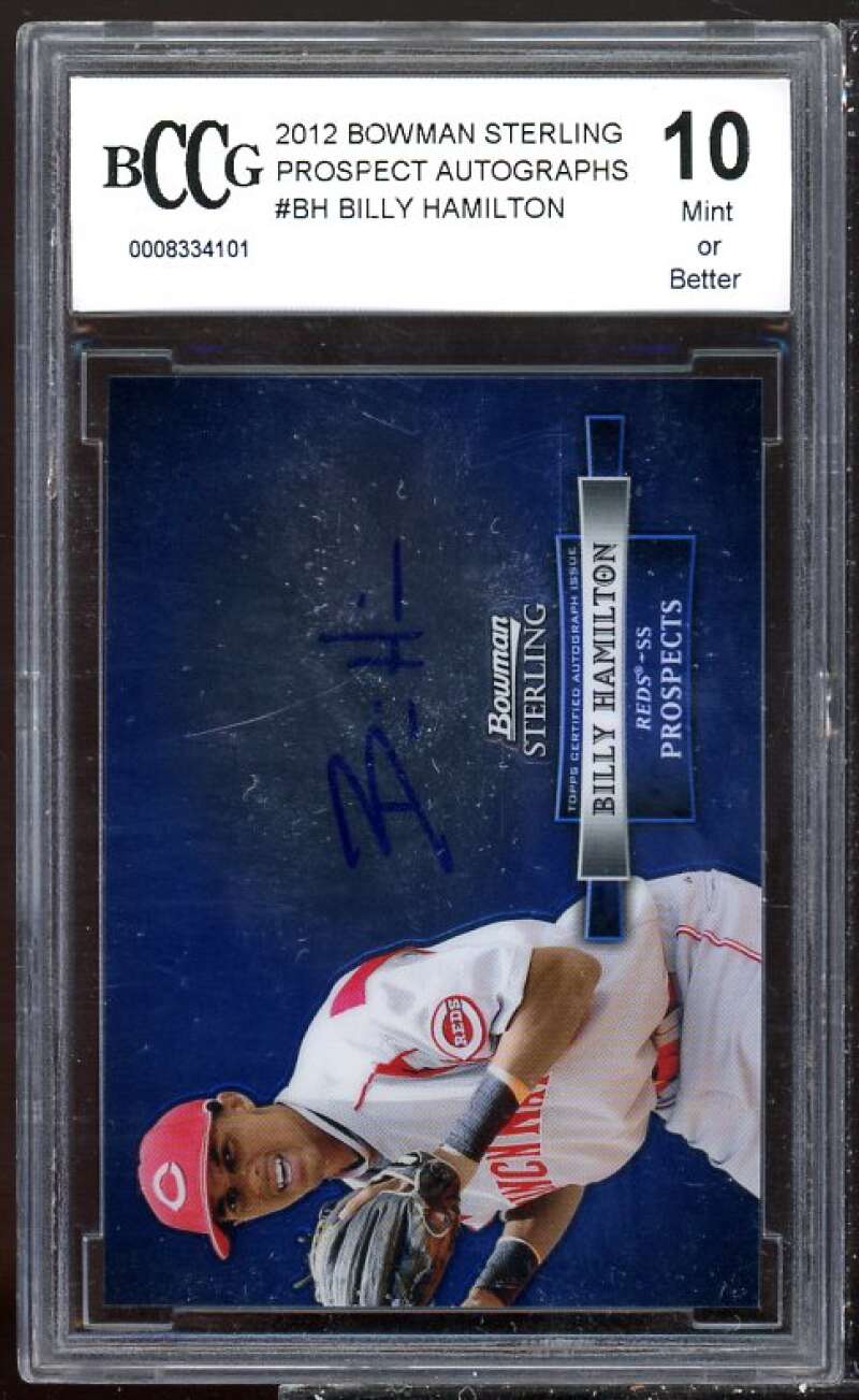 Billy Hamilton Rookie 2012 Bowman Sterling Prospect Autographs #BH BGS BCCG 10 Image 1