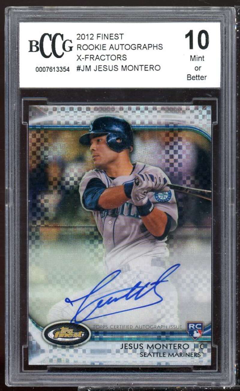 Jesus Montero Rookie 2012 Finest Rookie Autographs X-Fractors #JM BGS BCCG 10 Image 1