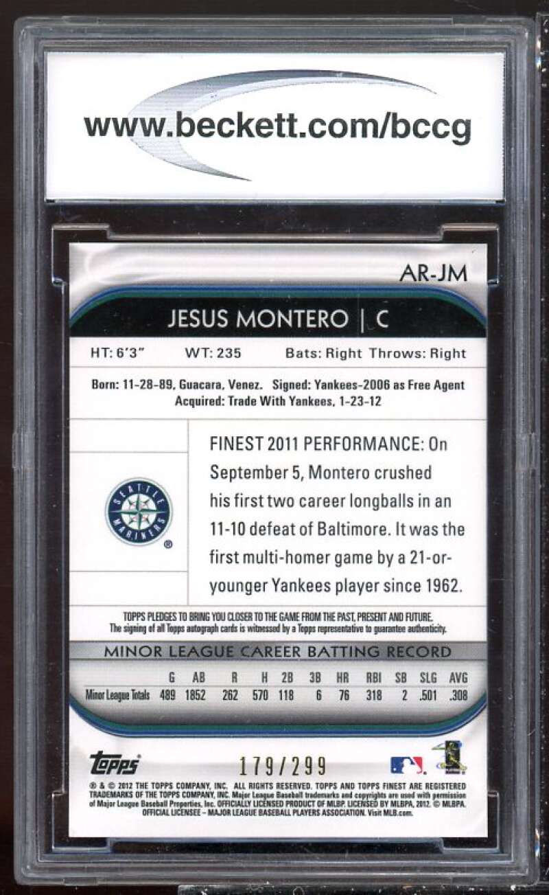 Jesus Montero Rookie 2012 Finest Rookie Autographs X-Fractors #JM BGS BCCG 10 Image 2