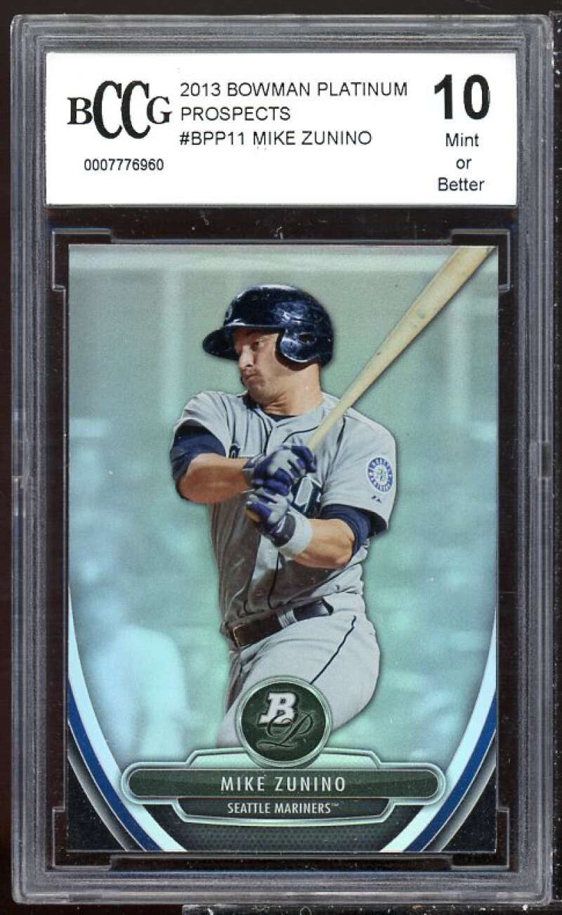 Mike Zunino Rookie Card 2013 Bowman Platinum Prospects #BPP11 BGS BCCG 10 Image 1