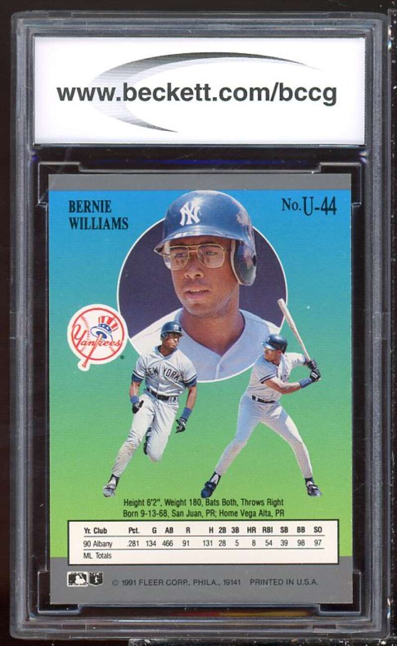 Bernie Williams Rookie Card 1991 Ultra Update #U-44 BGS BCCG 10 Image 2