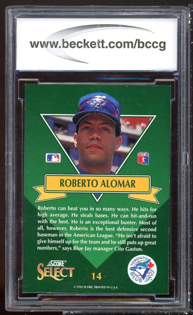 Roberto Alomar Card 1993 Select Chase Stars #14 BGS BCCG 9 Image 2