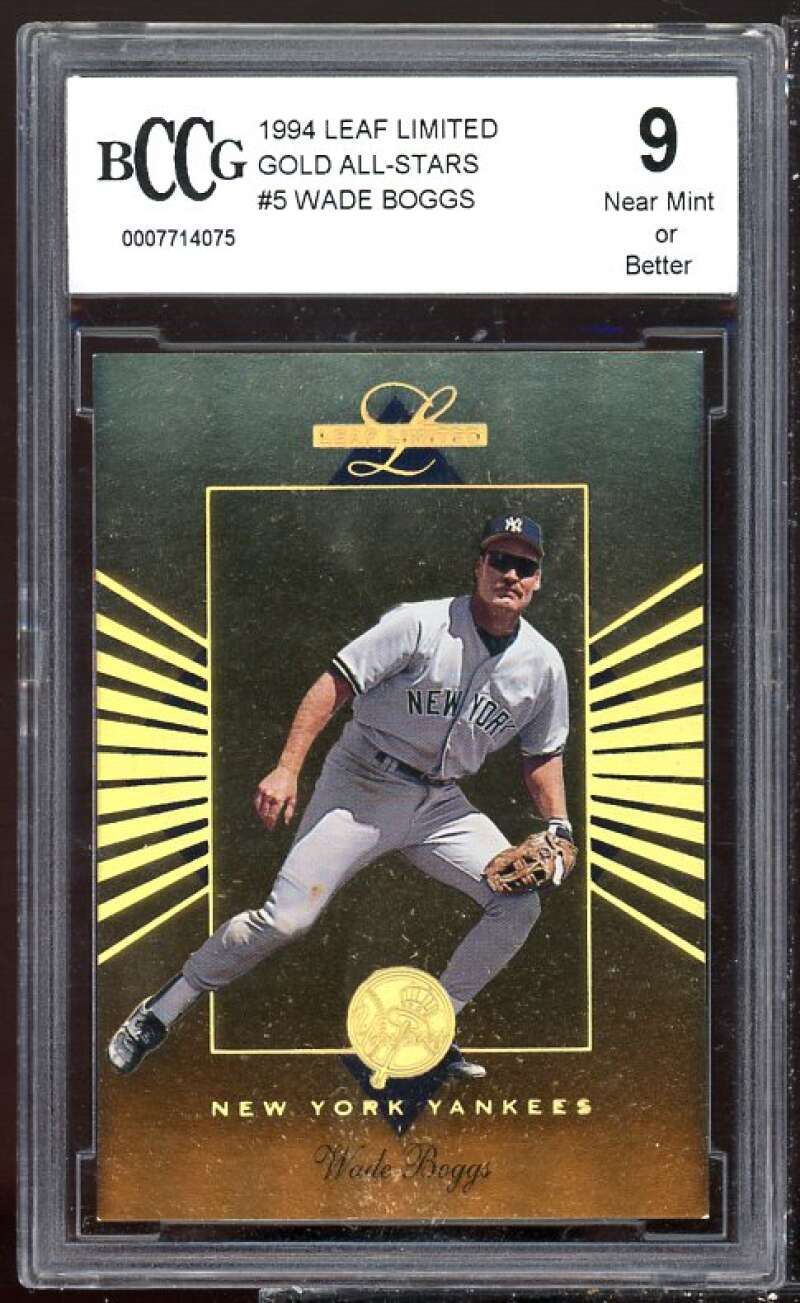 Wade Boggs Card 1994 Leaf Limited Gold All-Stars #5 BGS BCCG 9 Image 1