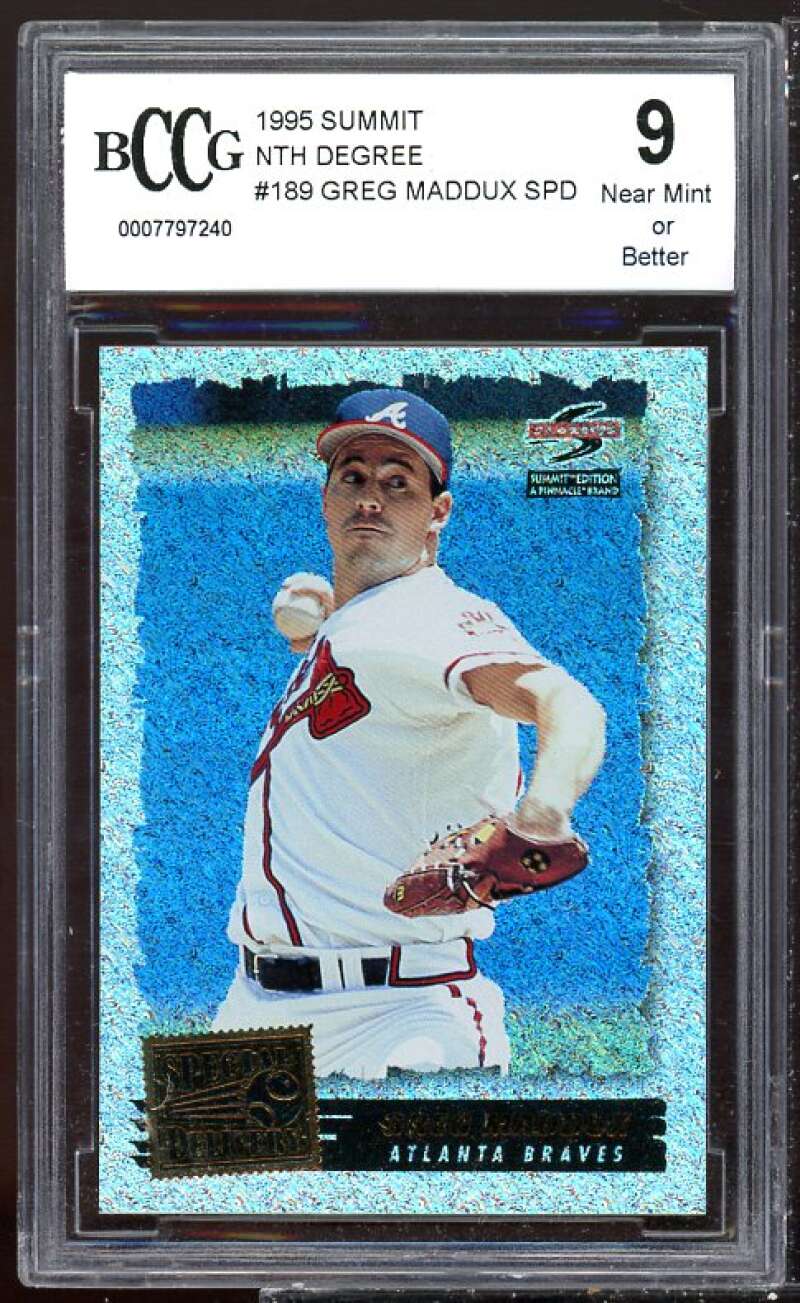 Greg Maddux Card 1995 Summit Nth Degree #189 BGS BCCG 9 Image 1