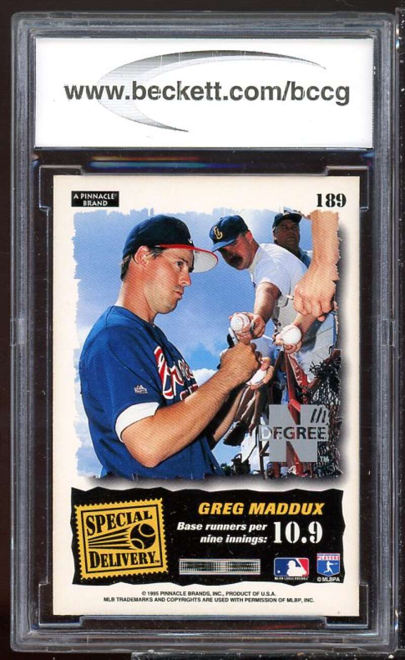 Greg Maddux Card 1995 Summit Nth Degree #189 BGS BCCG 9 Image 2