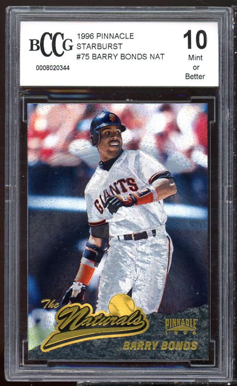 Barry Bonds Card 1996 Pinnacle Starburst #75 BGS BCCG 10 Image 1