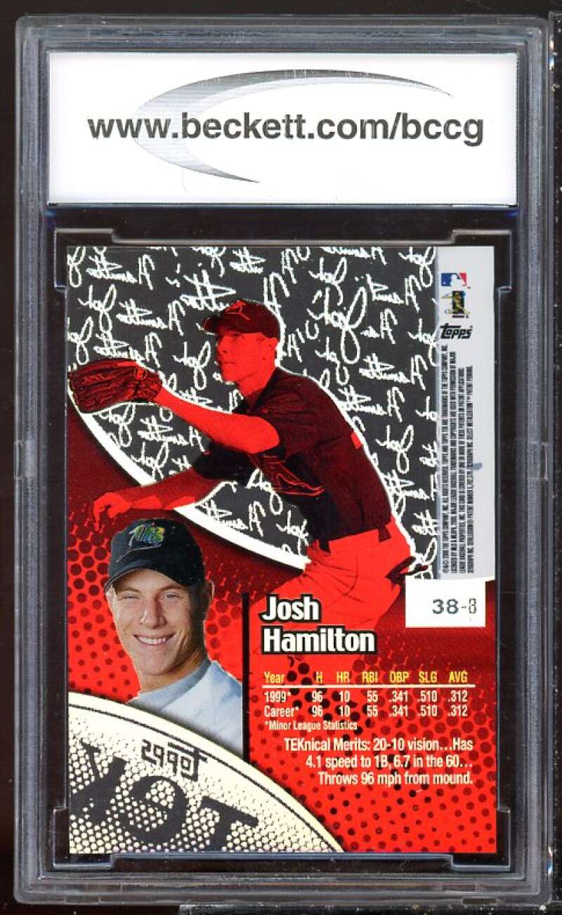 Josh Hamilton Card 2000 Topps Tek Pattern 8 #38 BGS BCCG 10 Image 2