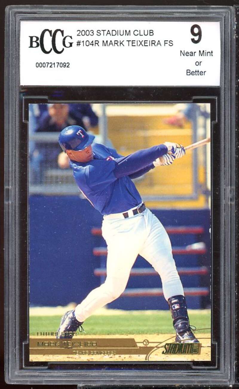 Mark Teixeira Card 2003 Stadium Club #104r BGS BCCG 9 Image 1