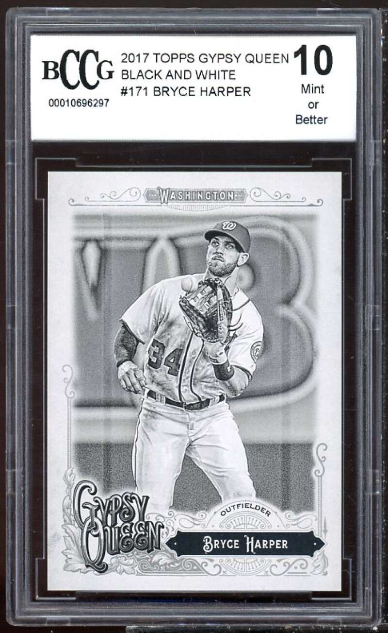 Bryce Harper Card 2017 Topps Gypsy Queen Black And White #171 BGS BCCG 10 Image 1