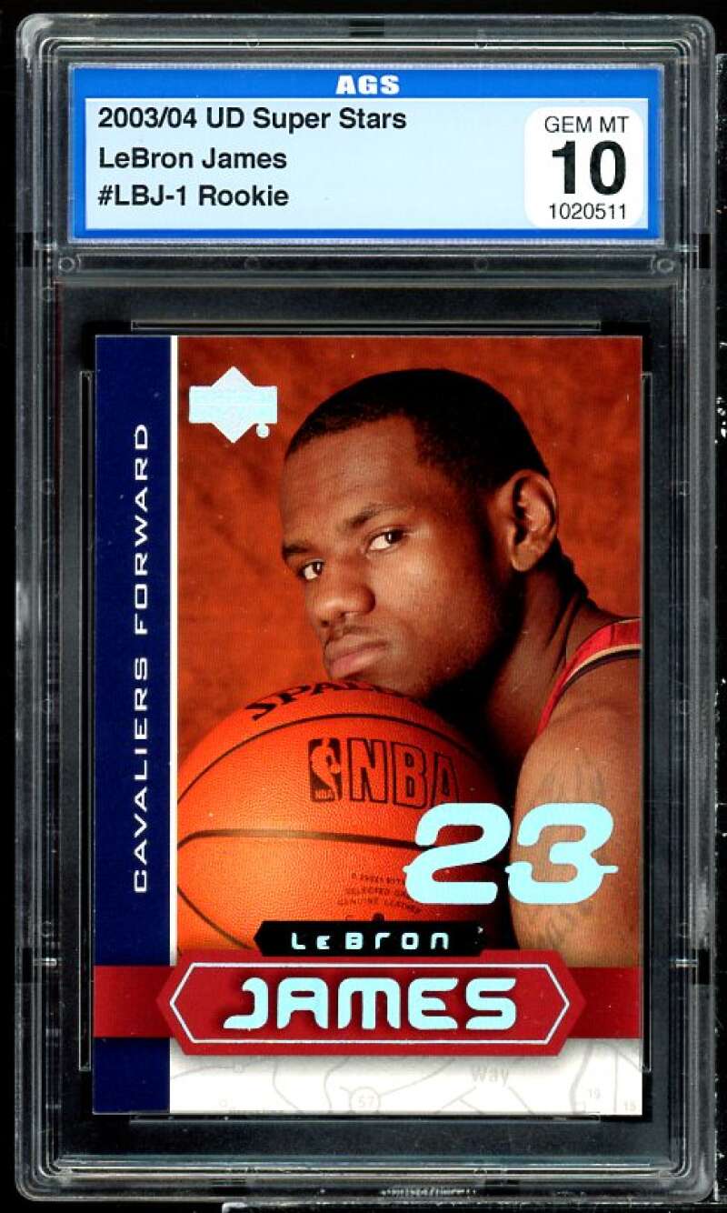 Lebron James Rookie Card 2003 UD Super Stars #LBJ-1 AGS 10 GEM MT Image 1