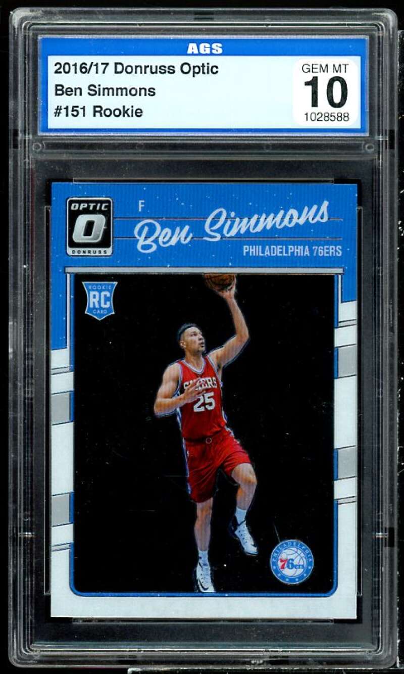 Ben Simmons Rookie Card 2016-17 Donruss Optic #151 AGS 10 GEM MT