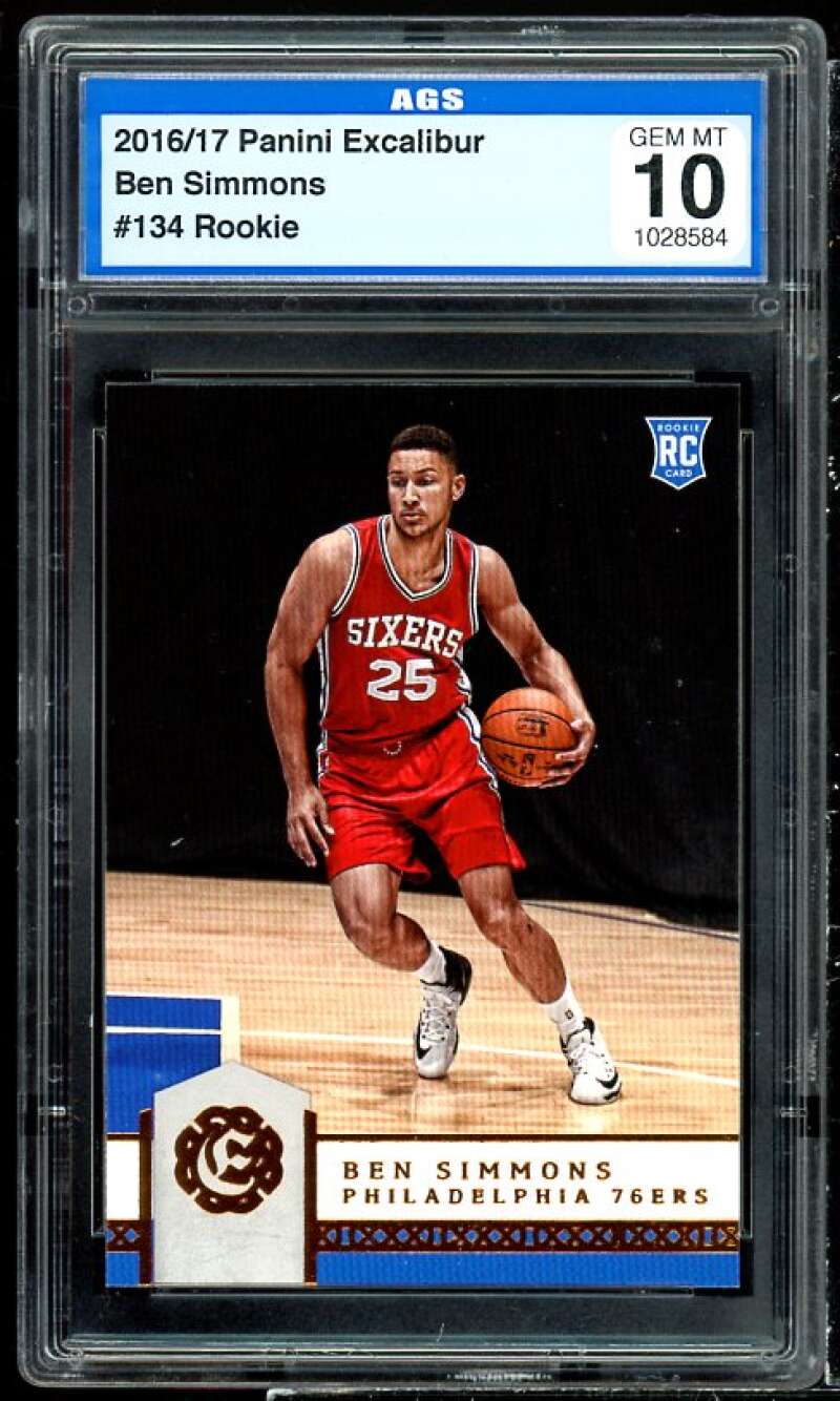 Ben Simmons Rookie Card 2016-17 Panini Excalibur #134 AGS 10 GEM MT Image 1