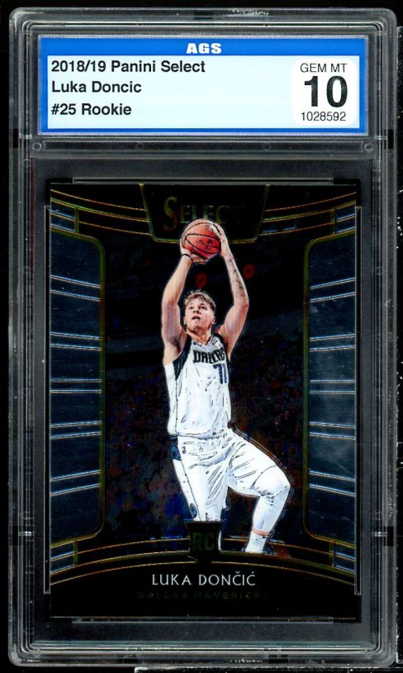 Luka Doncic Rookie Card 2018-19 Panini Select #25 AGS 10 GEM MT Image 1