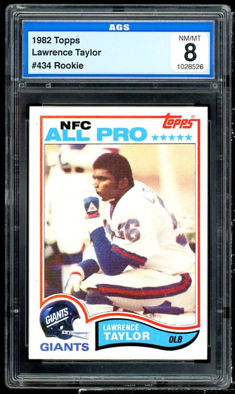 Lawrence Taylor Rookie Card 1982 Topps #434 AGS 8 NM-MT Image 1