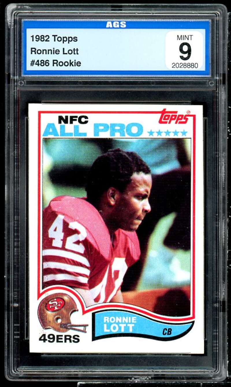 Ronnie Lott Rookie Card 1982 Topps #486 AGS 9 MINT Image 1