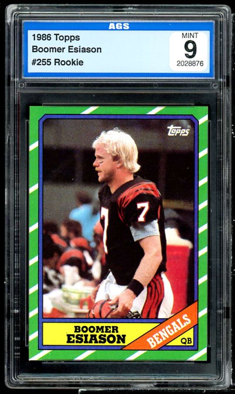 Boomer Esiason Rookie Card 1986 Topps #255 AGS 9 MINT Image 1