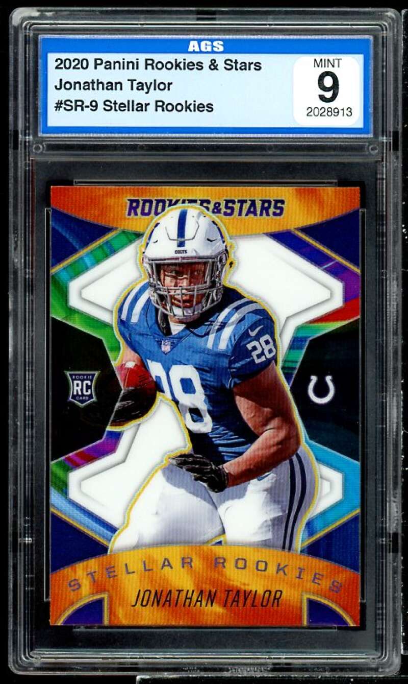 Jonathan Taylor Rookie 2020 Panini Rookies n Stars Stellar Rookies #9 AGS 9 MINT Image 1