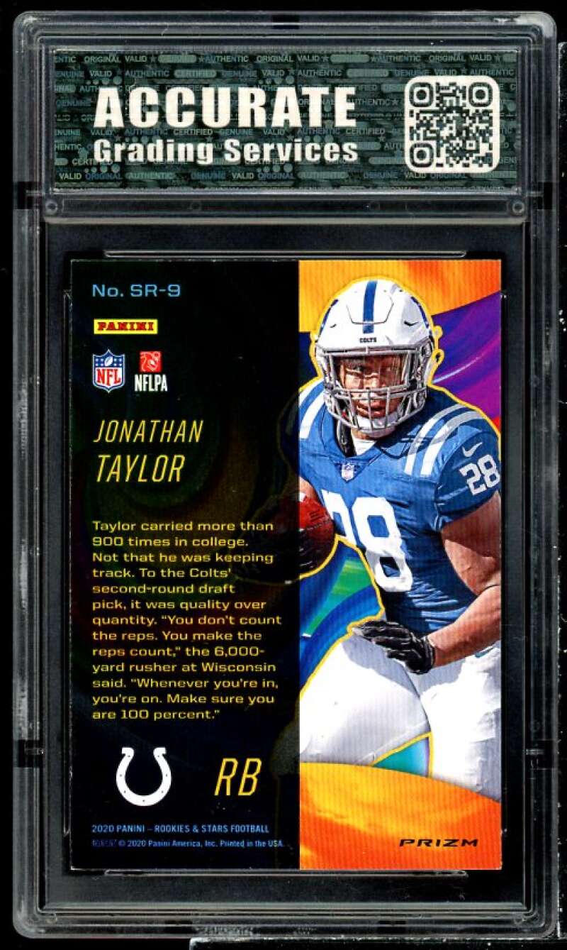 Jonathan Taylor Rookie 2020 Panini Rookies n Stars Stellar Rookies #9 AGS 9 MINT Image 2