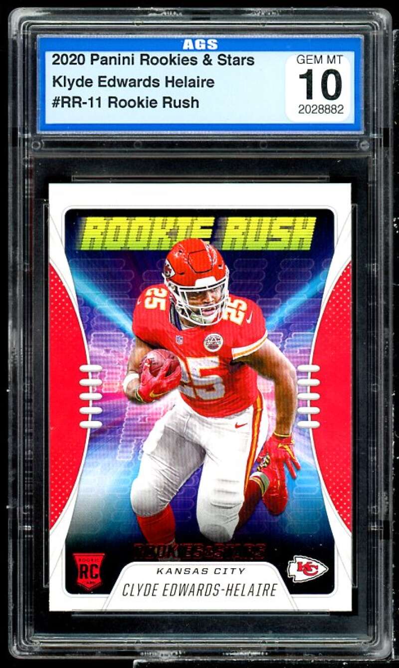 Clyde Edwards-Helaire Rookie 2020 Panini R n S Rookie Rush #RR11 AGS 10 GEM Image 1