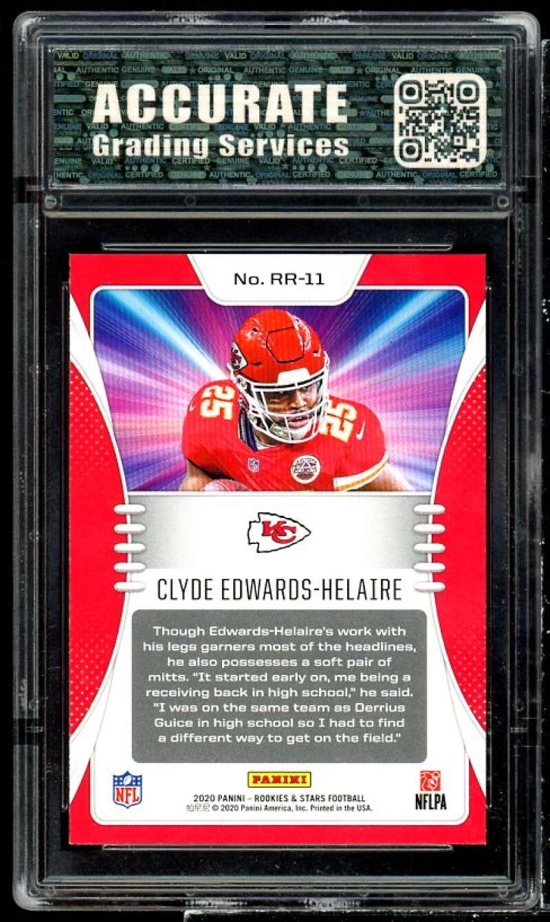 Clyde Edwards-Helaire Rookie 2020 Panini R n S Rookie Rush #RR11 AGS 10 GEM Image 2