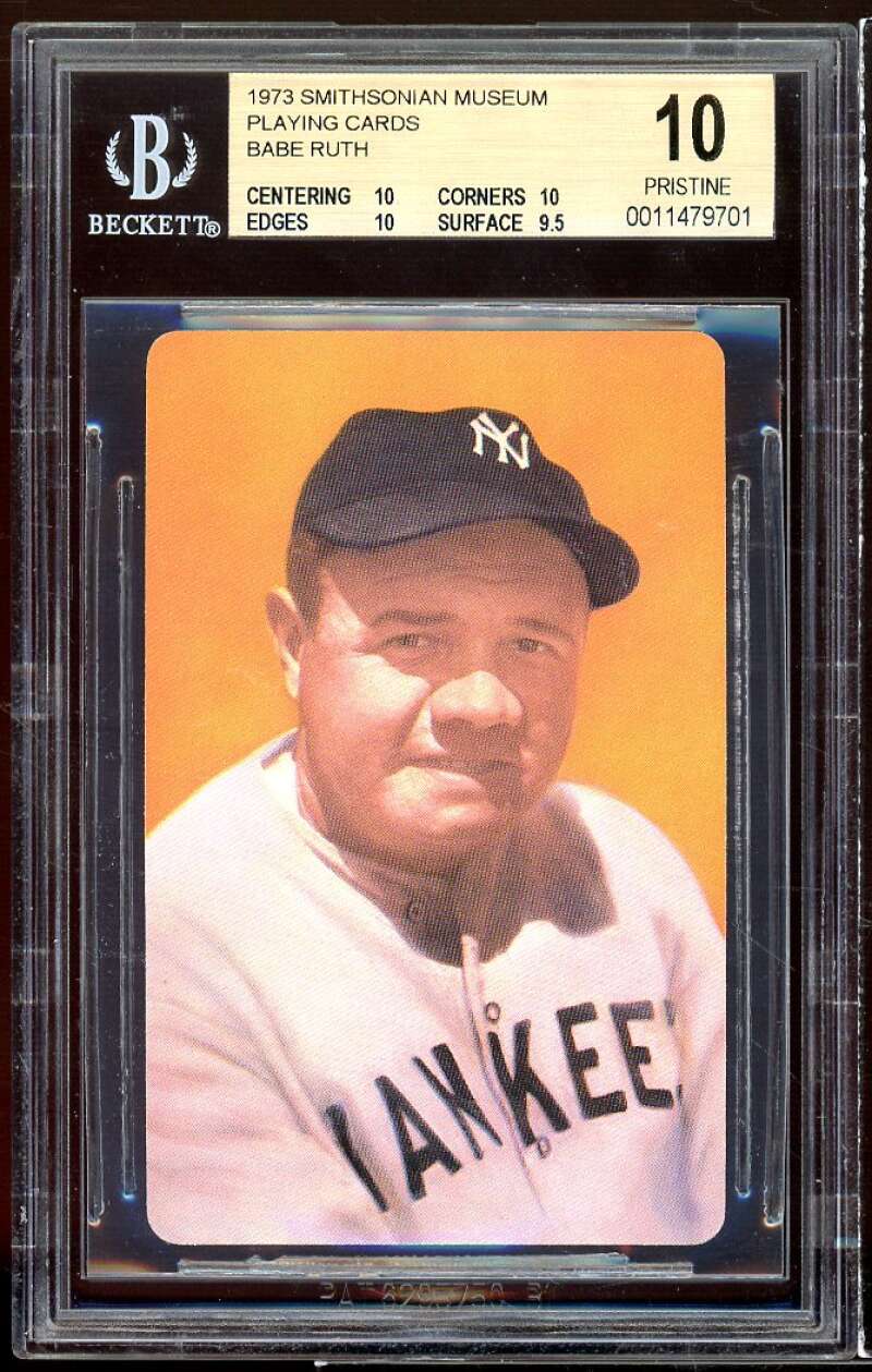 Babe Ruth Card 1973 Smithsonian Museum Trading Playing Cards (PRISTINE) BGS 10 Image 1