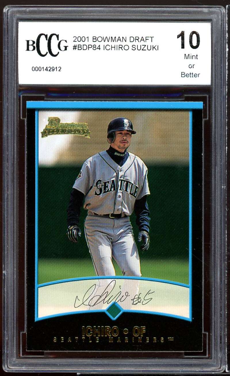 2001 Bowman Draft Picks #BDP84 Ichiro Suzuki Rookie Card BGS BCCG 10 Mint+ Image 1