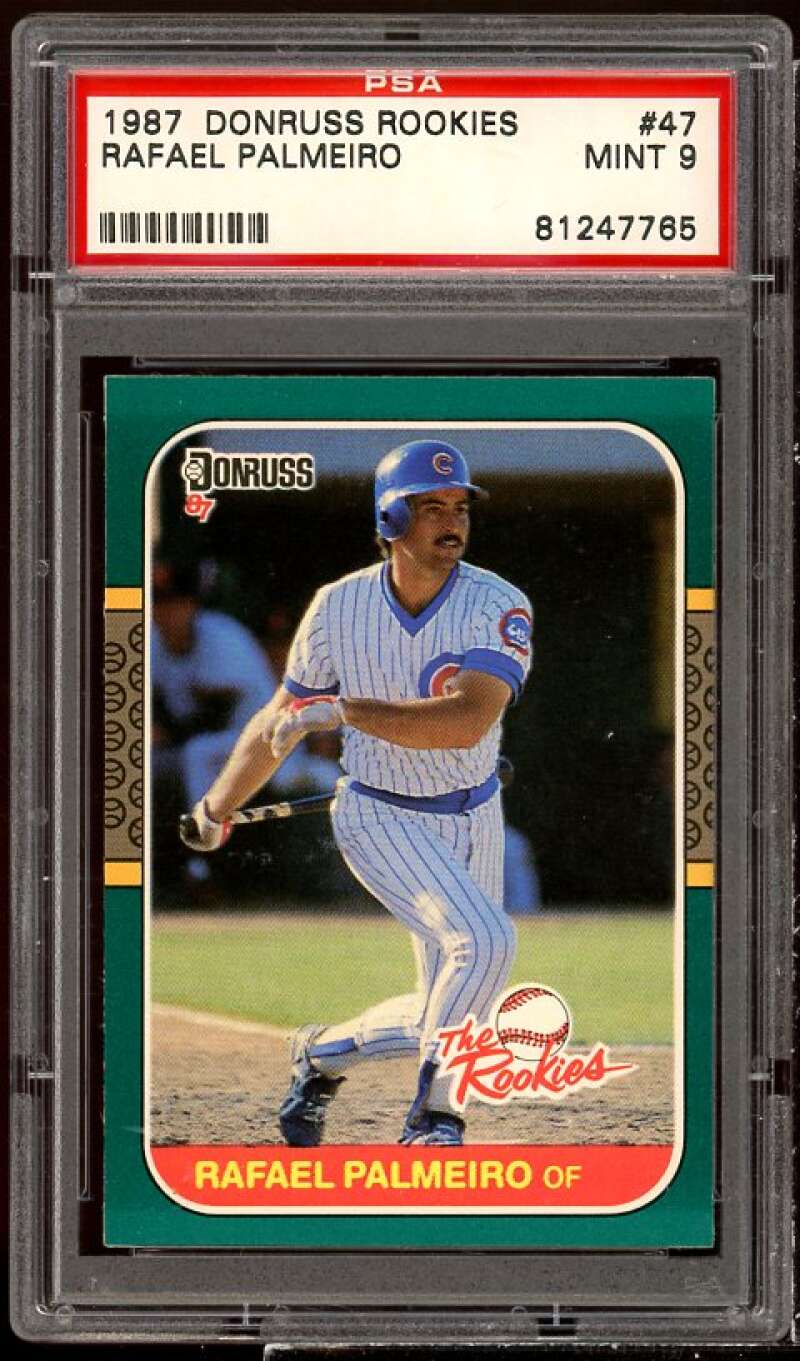 Rafael Palmeiro Rookie Card 1987 Donruss The Rookies #47 PSA 9 Image 1