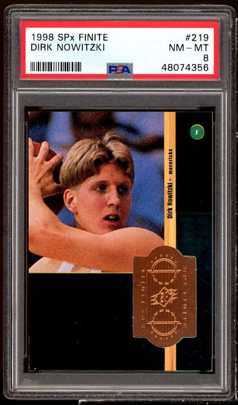 Dirk Nowitzki Rookie Card 1998-99 SPx Finite #219 PSA 8 Image 1