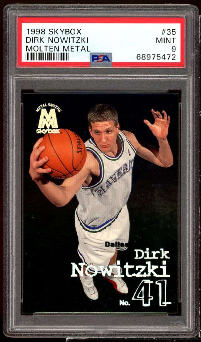 Dirk Nowitzki Rookie Card 1998-99 SkyBox Molten Metal #35 PSA 9 Image 1