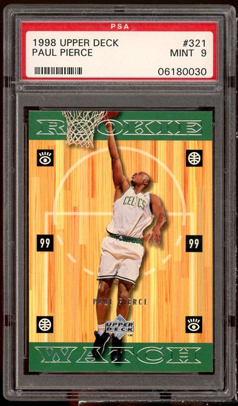 Paul Pierce Rookie Card 1998-99 Upper Deck #321 PSA 9 Image 1