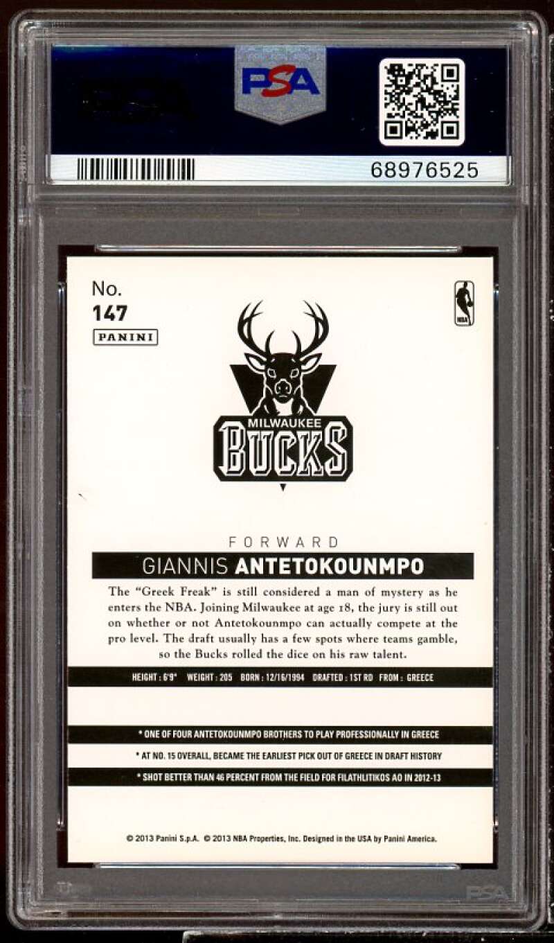 Giannis Antetokounmpo Rookie Card 2013-14 Panini NBA China #147 PSA 9 Image 2