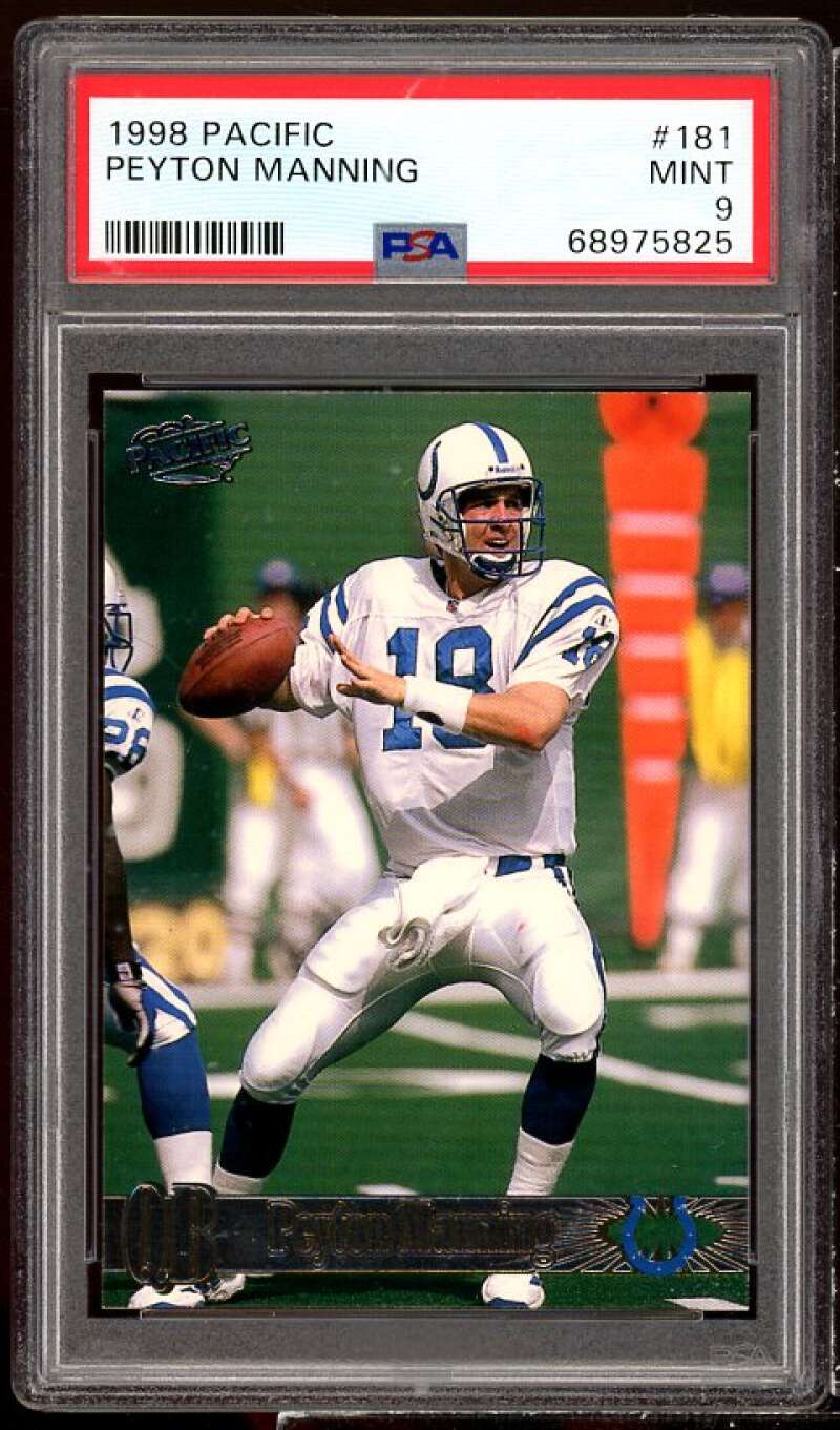 Peyton Manning Rookie Card 1998 Pacific #181 PSA 9 Image 1