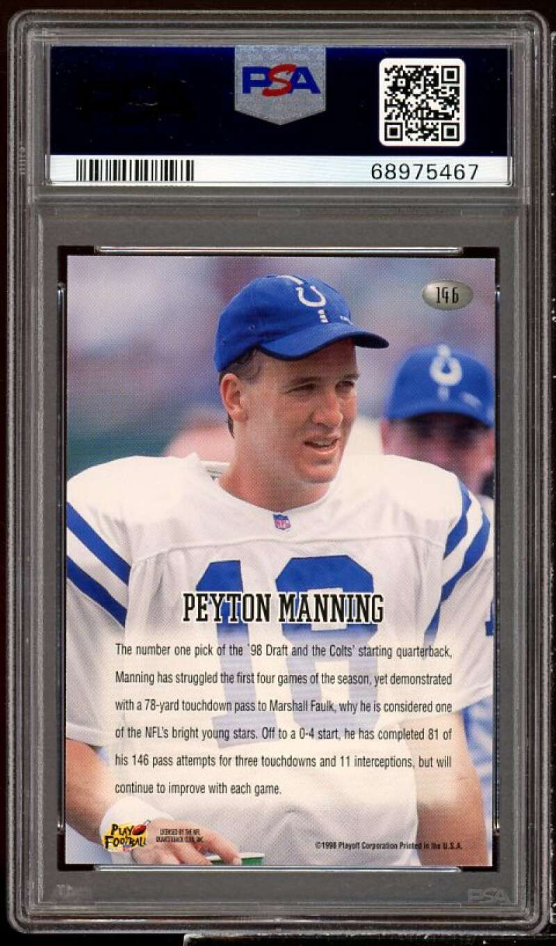 Peyton Manning Rookie Card 1998 Playoff Momentum Retail #146 PSA 9 Image 2