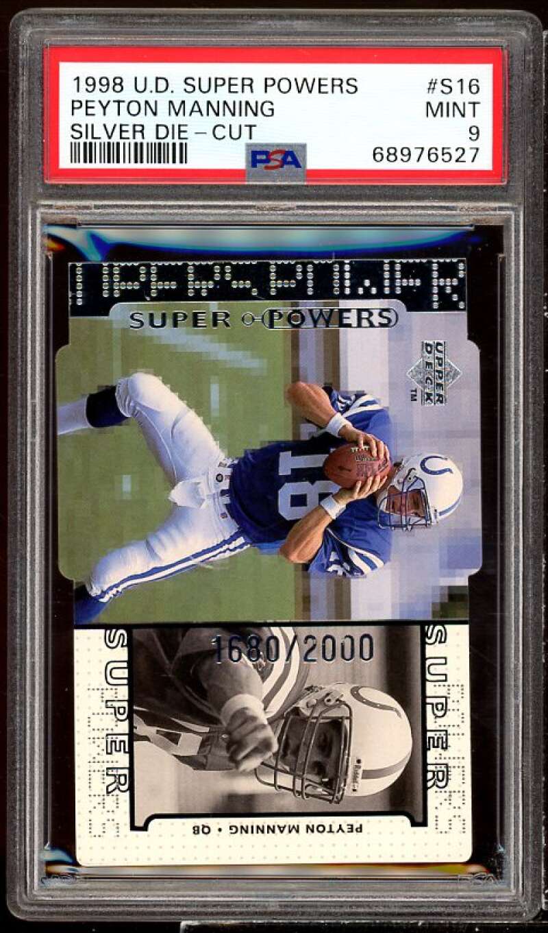 Peyton Manning Rookie 1998 Upper Deck Super Powers Die Cut Silver #S16 PSA 9 Image 1