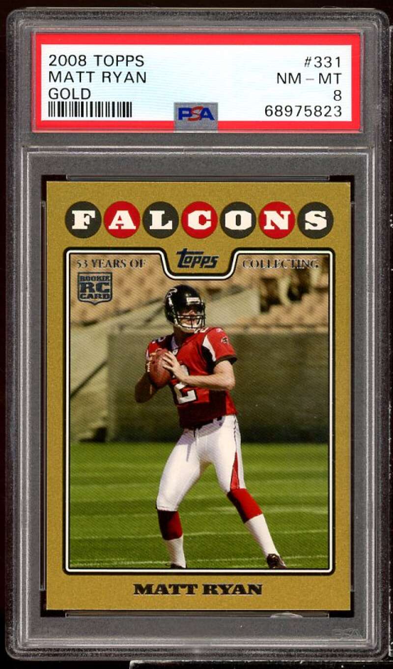 Matt Ryan Rookie Card 2008 Topps Gold #331 PSA 8 Image 1