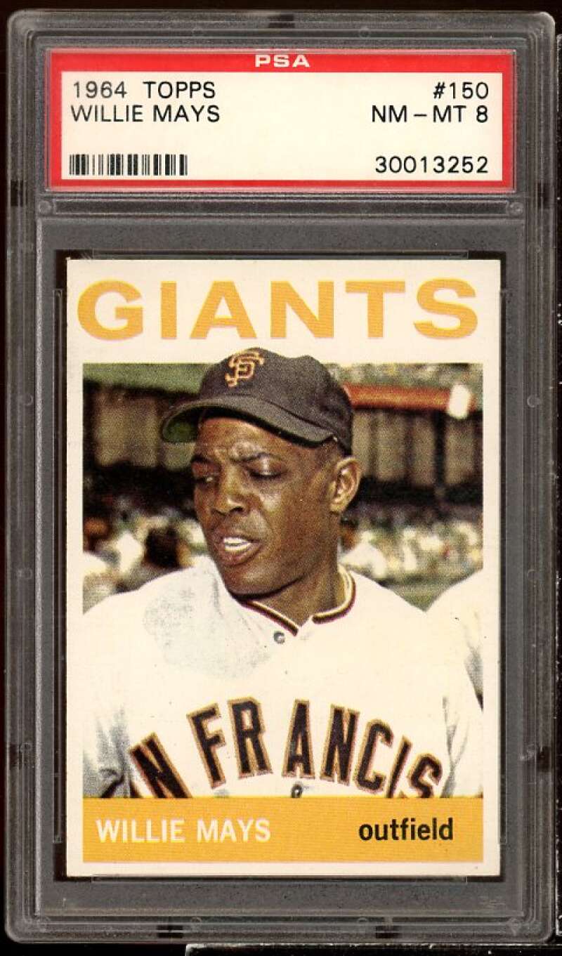 Willie Mays Card 1964 Topps #150 PSA 8 Image 1