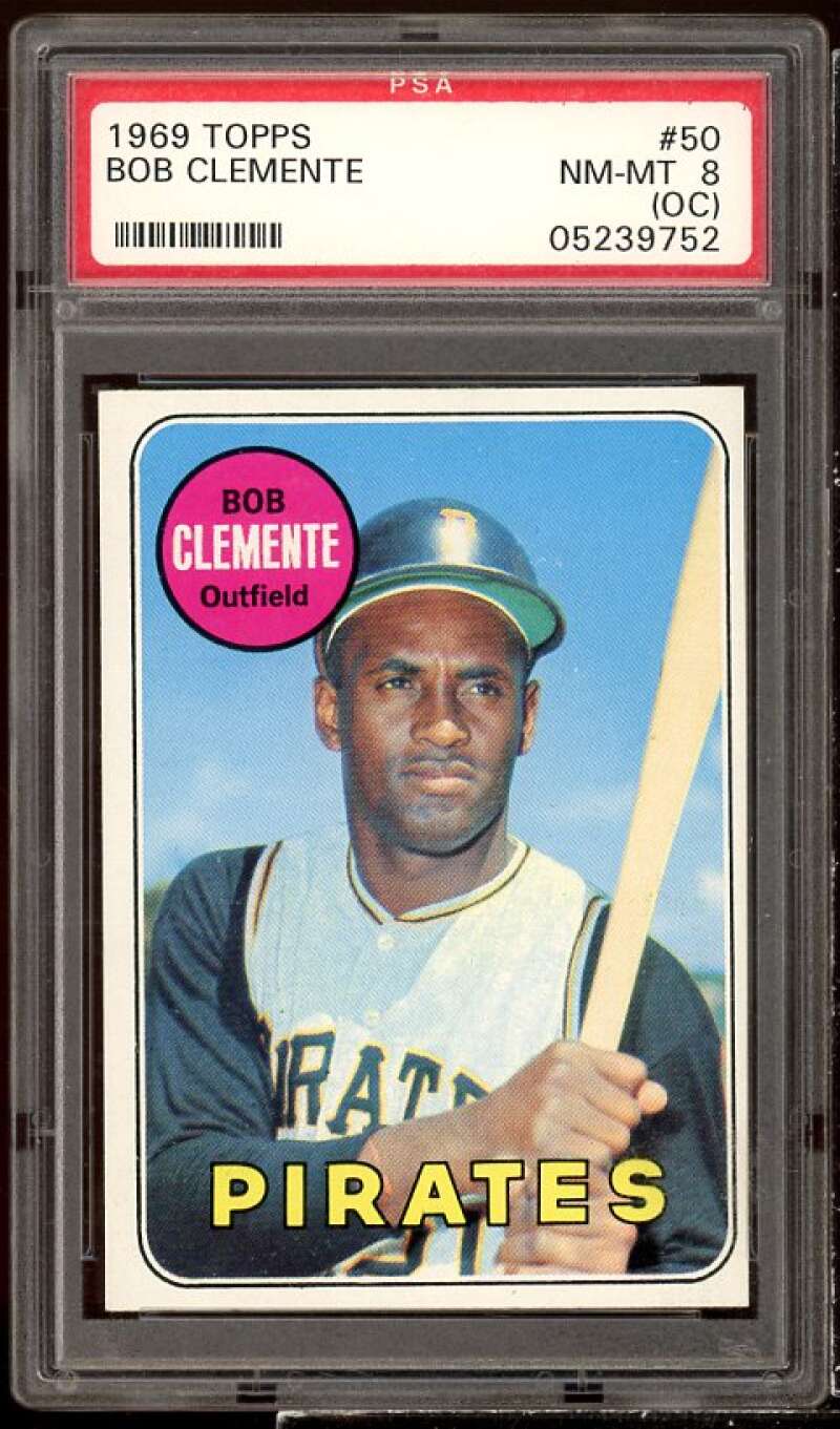 Bob Clemente Card 1969 Topps #50 PSA 8 (oc) Image 1