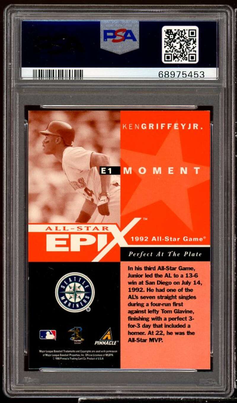 Ken Griffey Card 1998 Pinnacle Epix Moment Orange #E1 PSA 9 Image 2