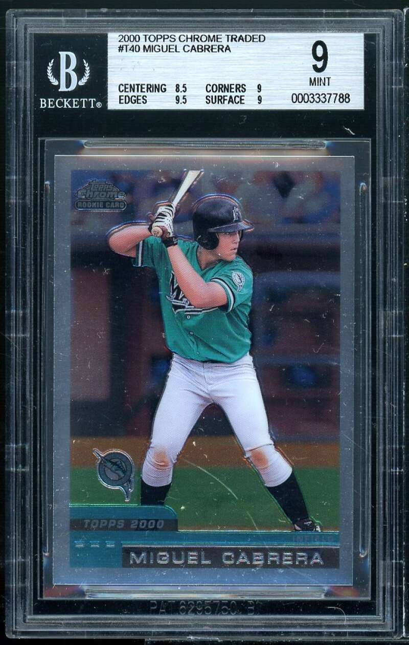 Miguel Cabrera Rookie Card 2000 Topps Chrome Traded BGS 9 (8.5 9 9.5 9) Image 1