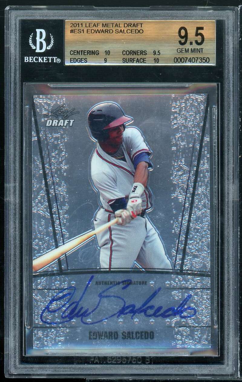 Edward Salcedo Rookie Card 2011 Leaf Metal Draft #ES1 BGS 9.5 (10 9.5 9 10) Image 1