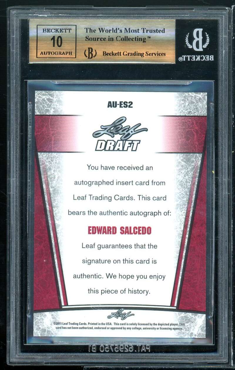 Edward Salcedo Rookie Card 2011 Leaf Metal Draft #ES1 BGS 9.5 (10 9.5 9 10) Image 2