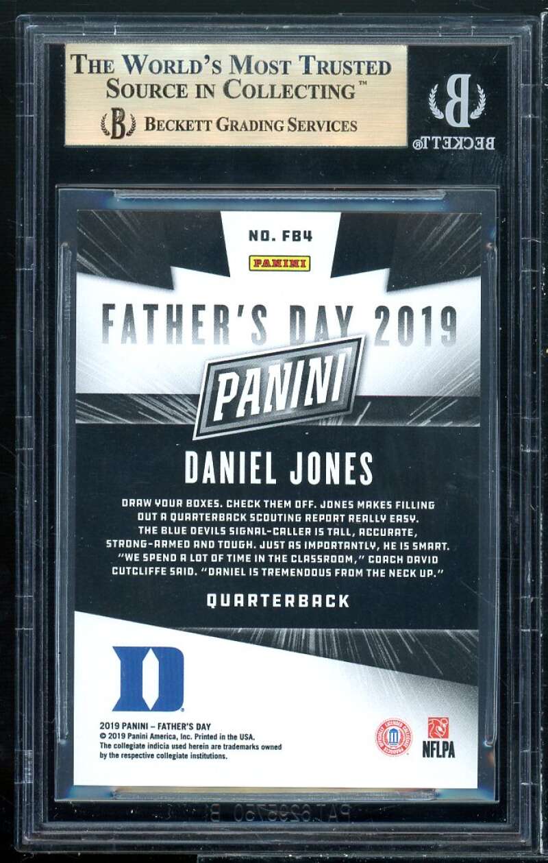 Daniel Jones Rookie Card 2019 Panini Father's Day Football (pop 1) #B4 BGS 9.5 Image 2