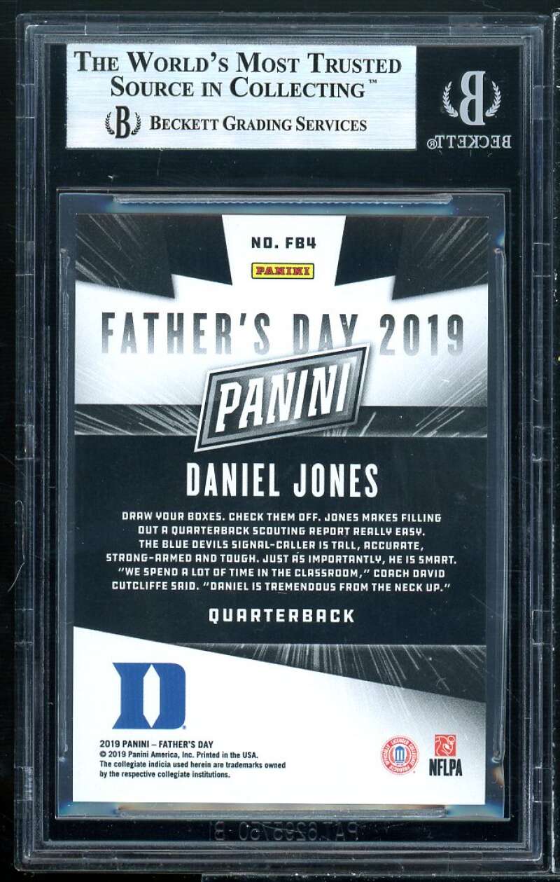 Daniel Jones Rookie Card 2019 Panini Father's Day Football (pop 1) #B4 BGS 9 Image 2