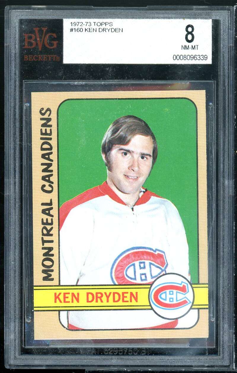 Ken Dryden Card 1972-73 Topps #160 BGS 8 Image 1