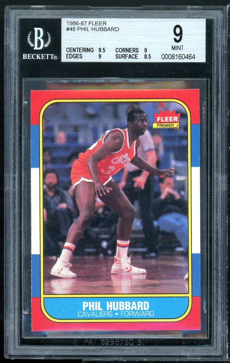 Phil Hubbard Card 1986-87 Fleer #48 BGS 9 (9.5 9 9 8.5) Image 1